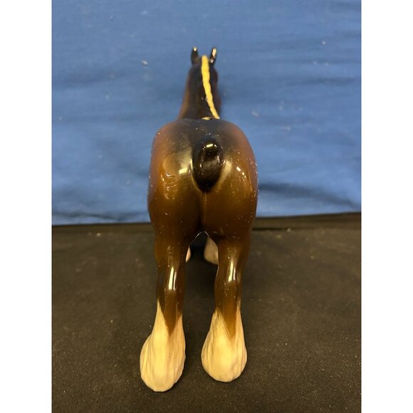 Vintage Ceramic Shire Horse Figurine Brown & Cream 8 Inches Tall Glossy Finish C - Picture 4 of 4